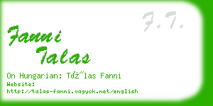 fanni talas business card